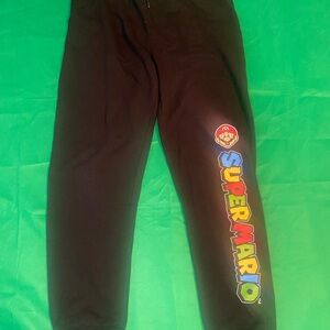 Super Mario Men's Black Joggers